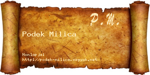 Podek Milica névjegykártya